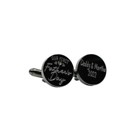 Personalised Engraved Our First Fathers day cufflinks