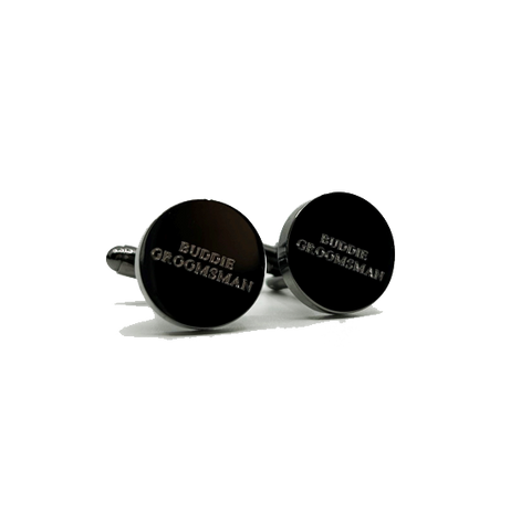 Personalised Engraved Round Gunmetal Cufflinks